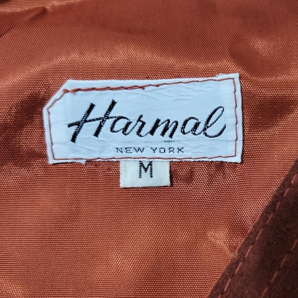 Harmal New York Vest Rust Suede Leather Western Boho Button Front‎ Size M